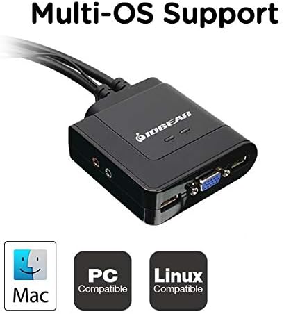 2-Port USB Cable KVM Switch with Audio and Mic