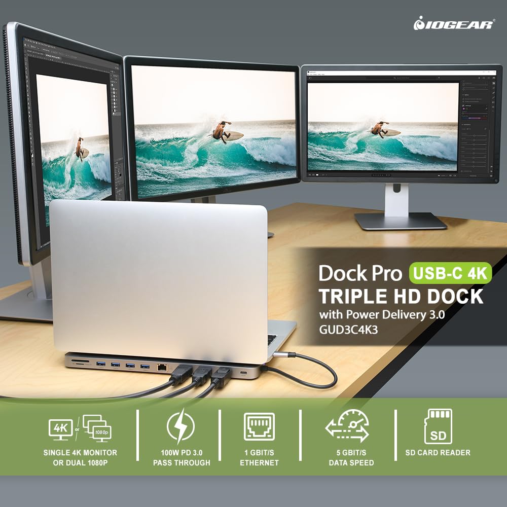 Dock Pro USB-C Triple HD Dock w/ PD 3.0