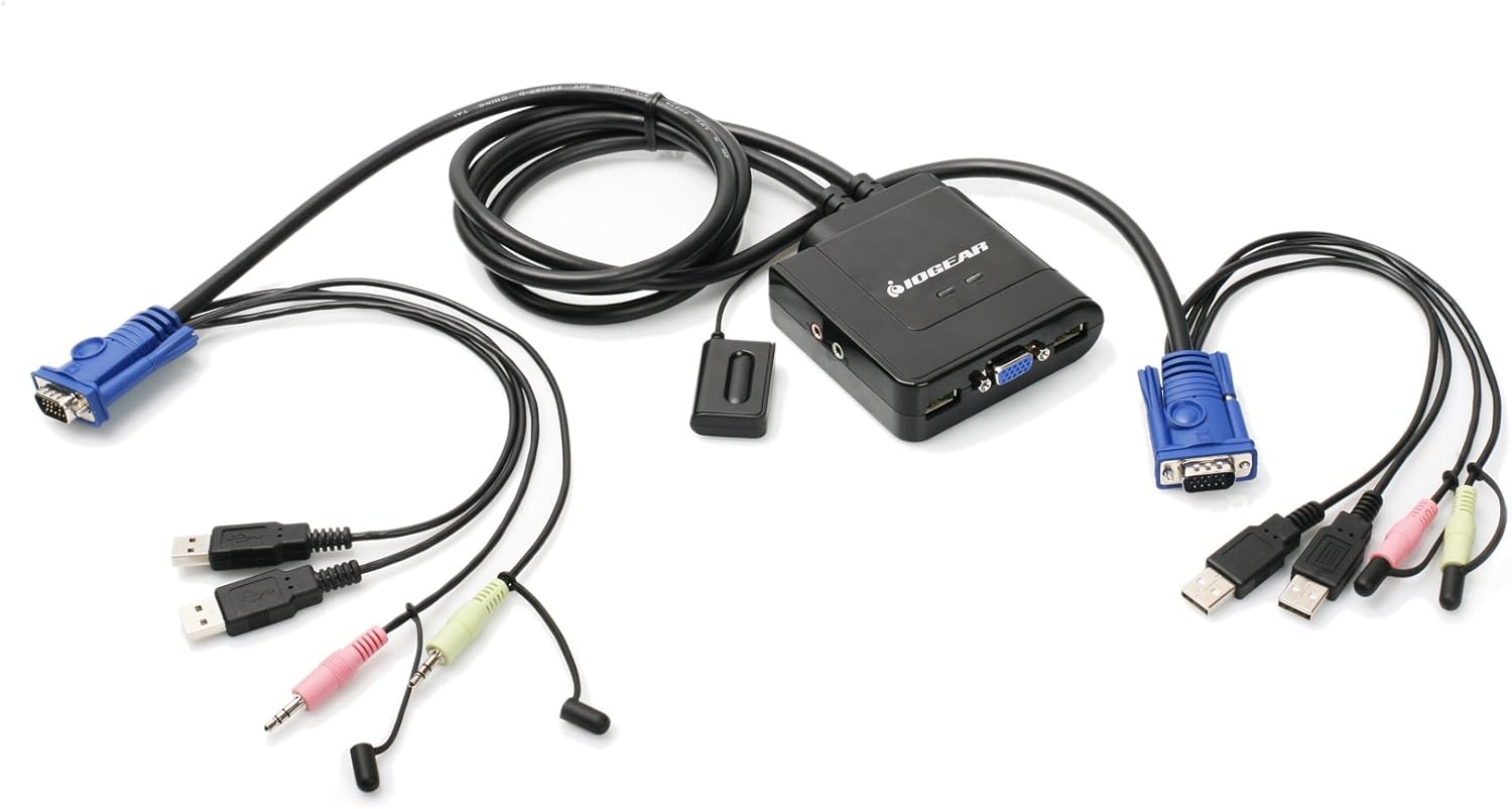 2-Port USB Cable KVM Switch with Audio and Mic
