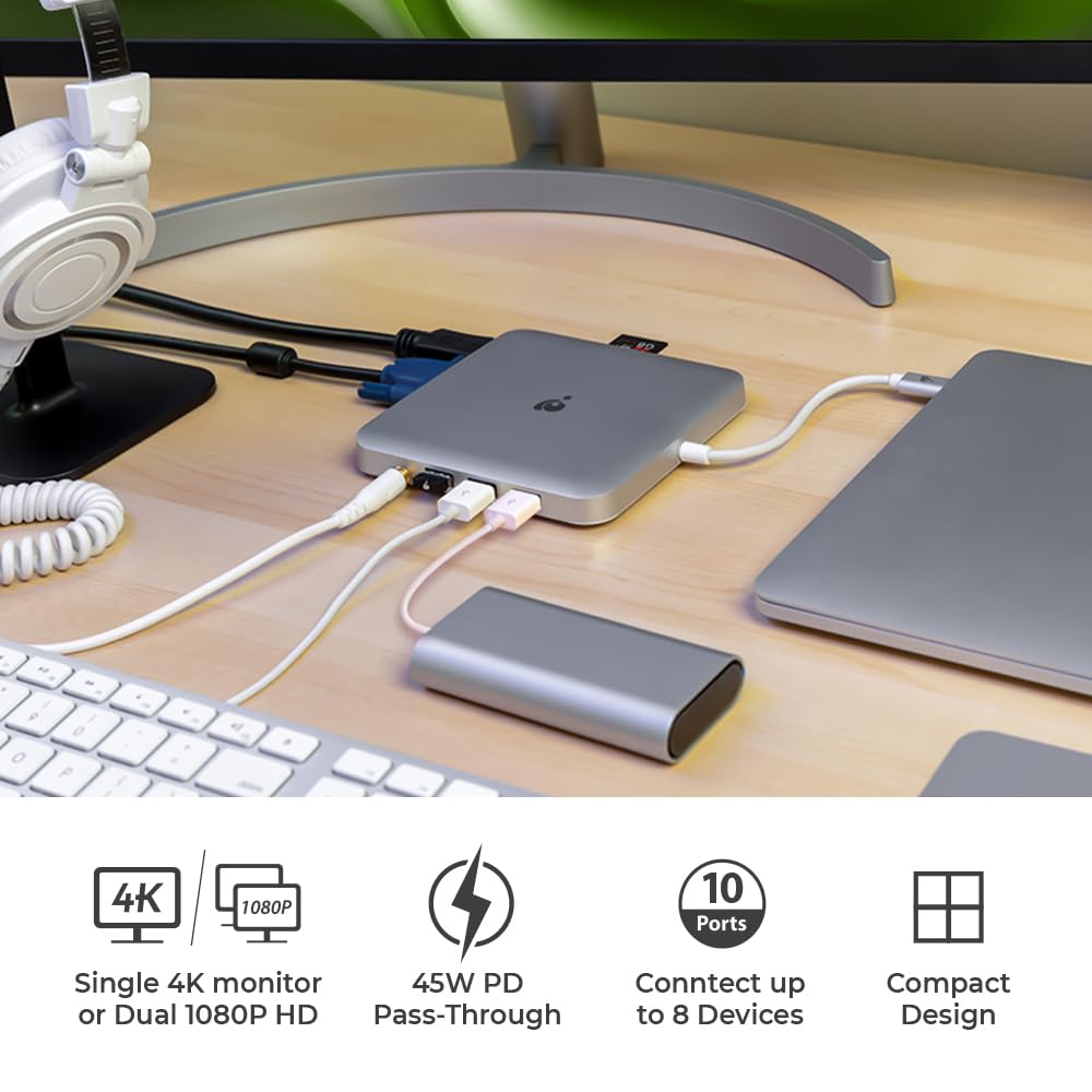USB-C Docking Station with Power Pass-Thru