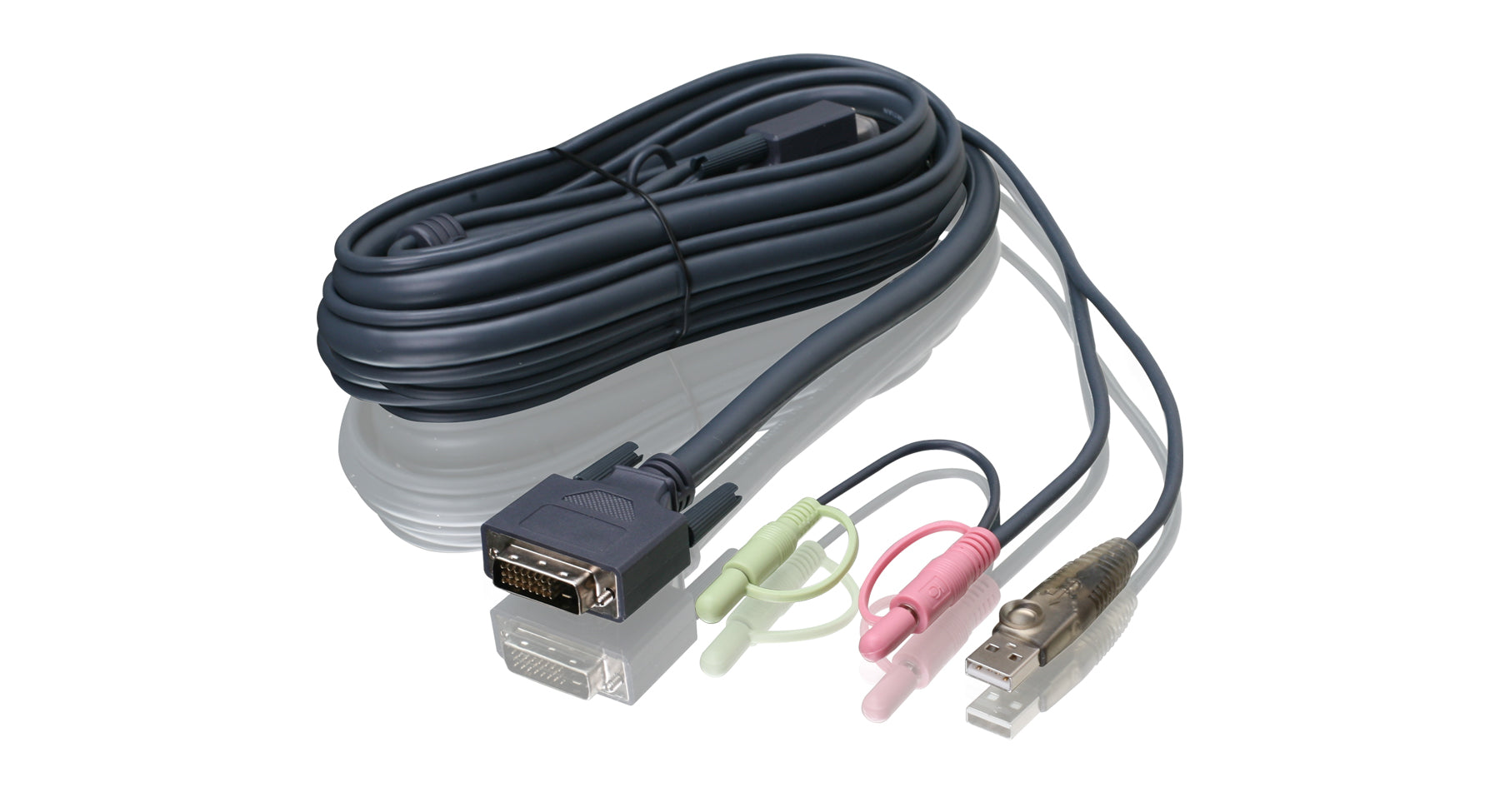 10 ft. Dual-Link DVI KVM Cable, USB and Audio/Mic, TAA Compliant