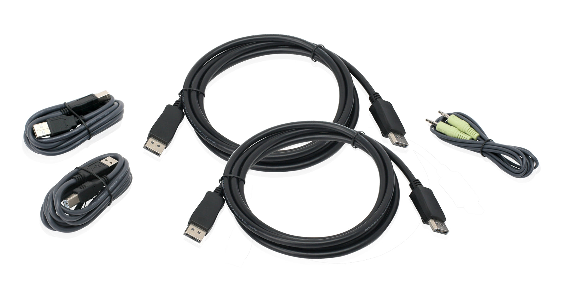 6 ft. Dual View DisplayPort, USB KVM Cable Kit with Audio (TAA)