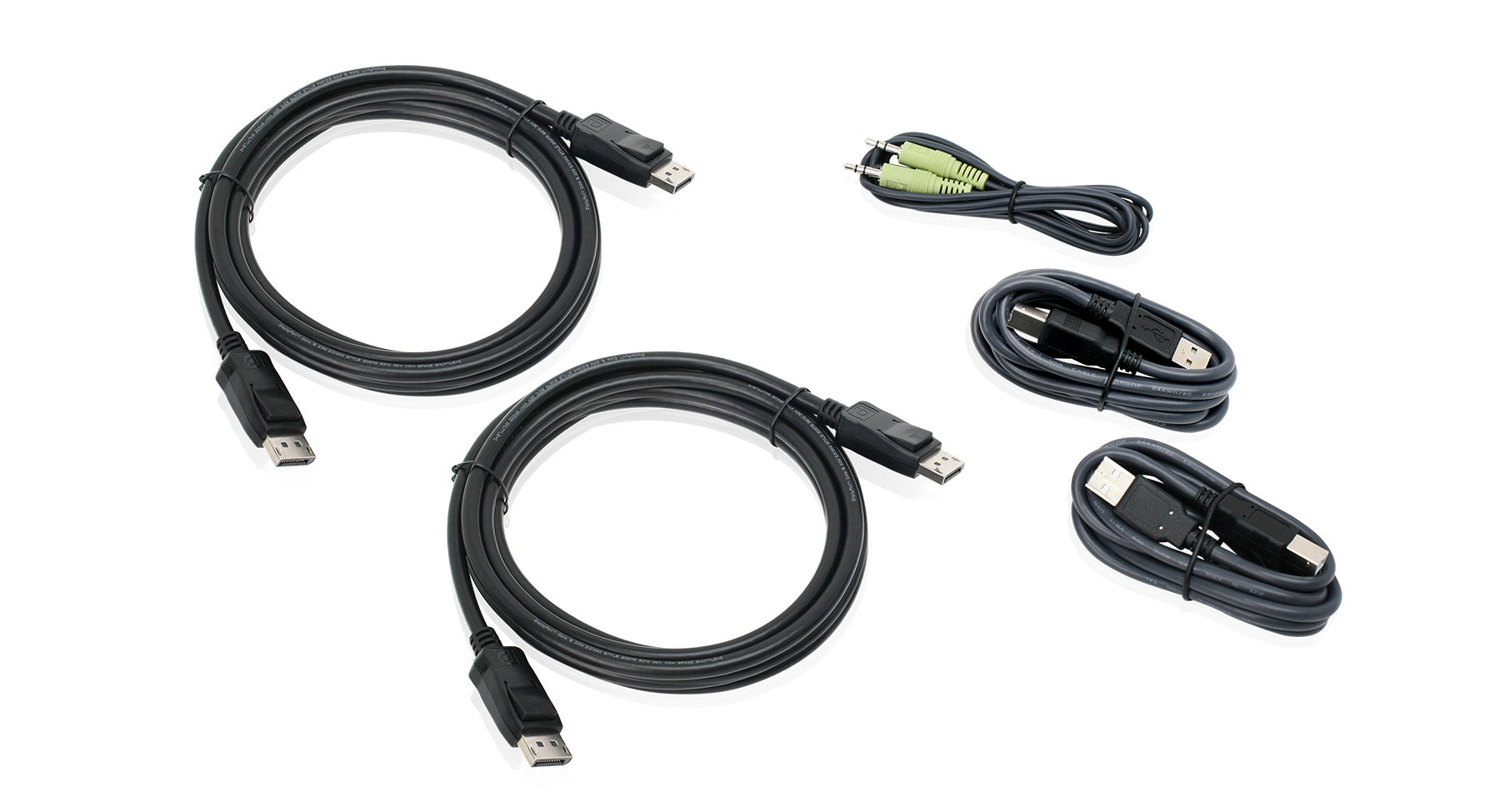 10 ft. Dual View DisplayPort, USB KVM Cable Kit with Audio (TAA)