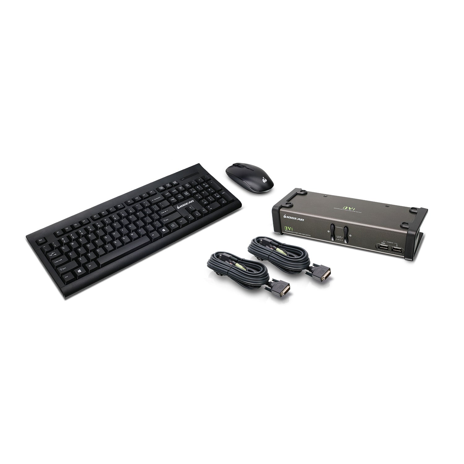 2 Port DVI KVM w/cables & Wireless Keyboard/Mouse Combo (TAA)