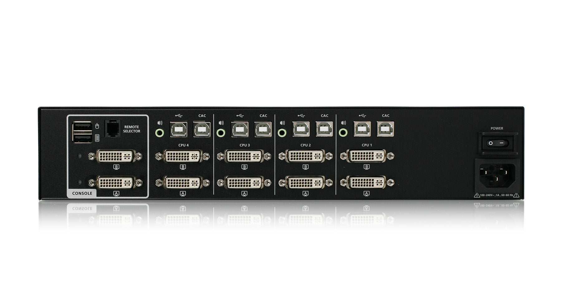 4-Port Dual View DVI Secure KVM Switch w/Audio and CAC Support