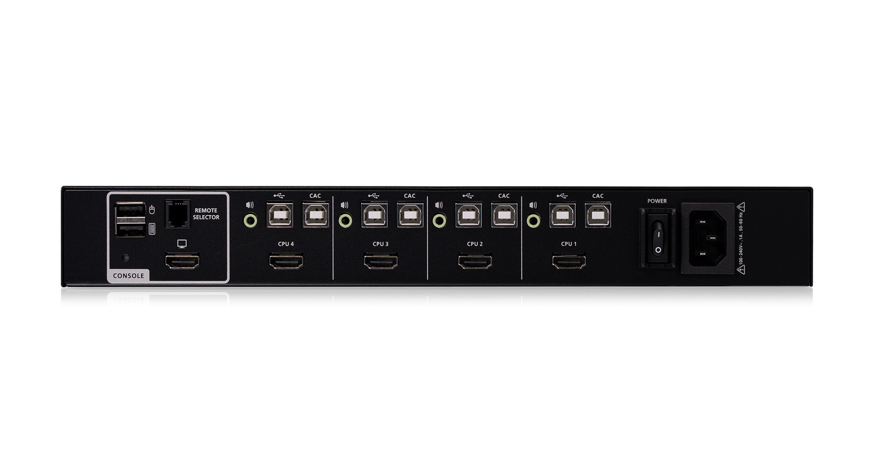 4-Port Single View HDMI Secure KVM Switch w/CAC and Audio