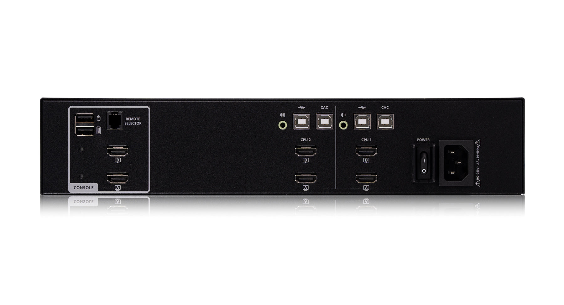 2-Port Dual View HDMI Secure KVM Switch w/CAC and Audio