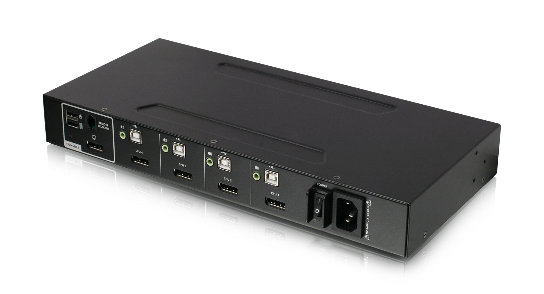 Universal 4-Port Single View DisplayPort/HDMI Secure KVM Switch Kit w/Audio