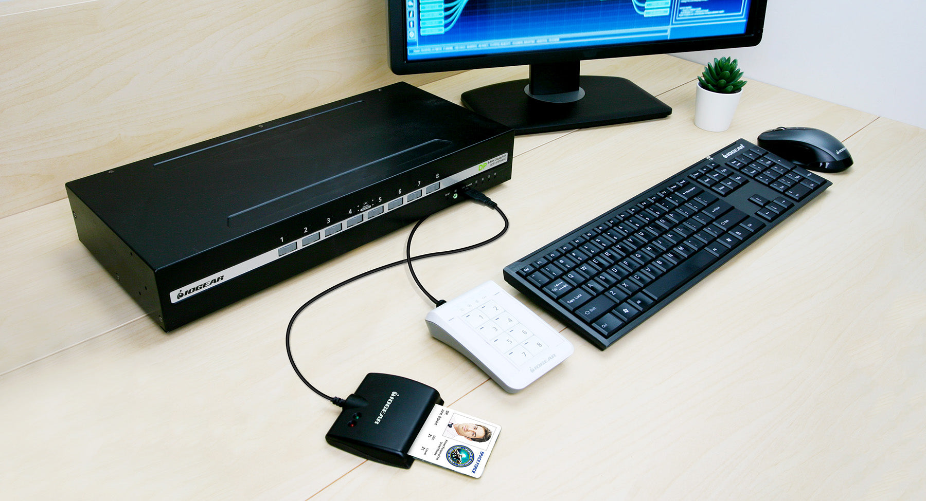 8-Port Single View DisplayPort/HDMI Universal Secure KVM Switch Kit w/Audio and CAC Support