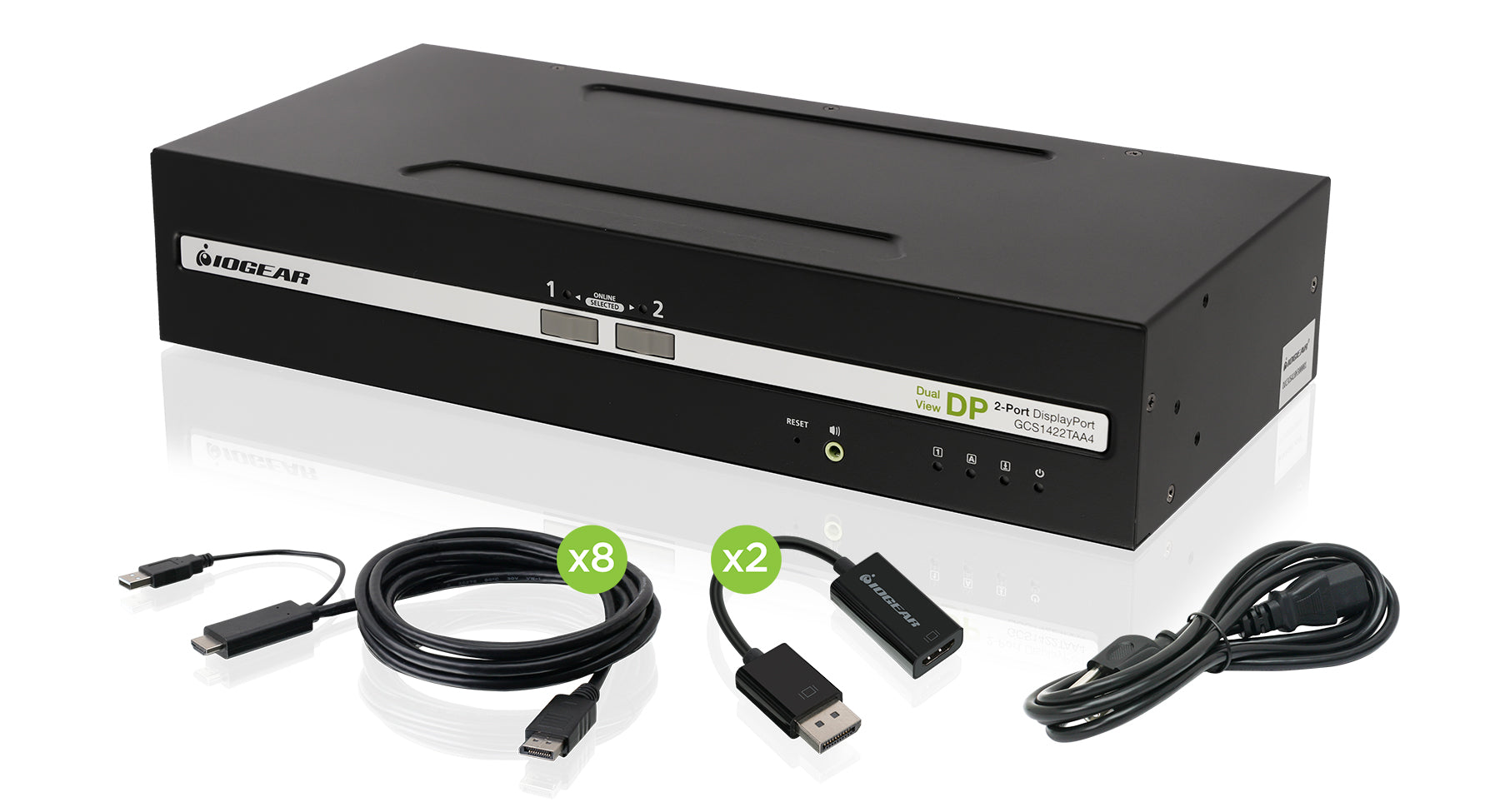 Universal 2-Port Dual View DisplayPort/HDMI Secure KVM Switch Kit w/Audio