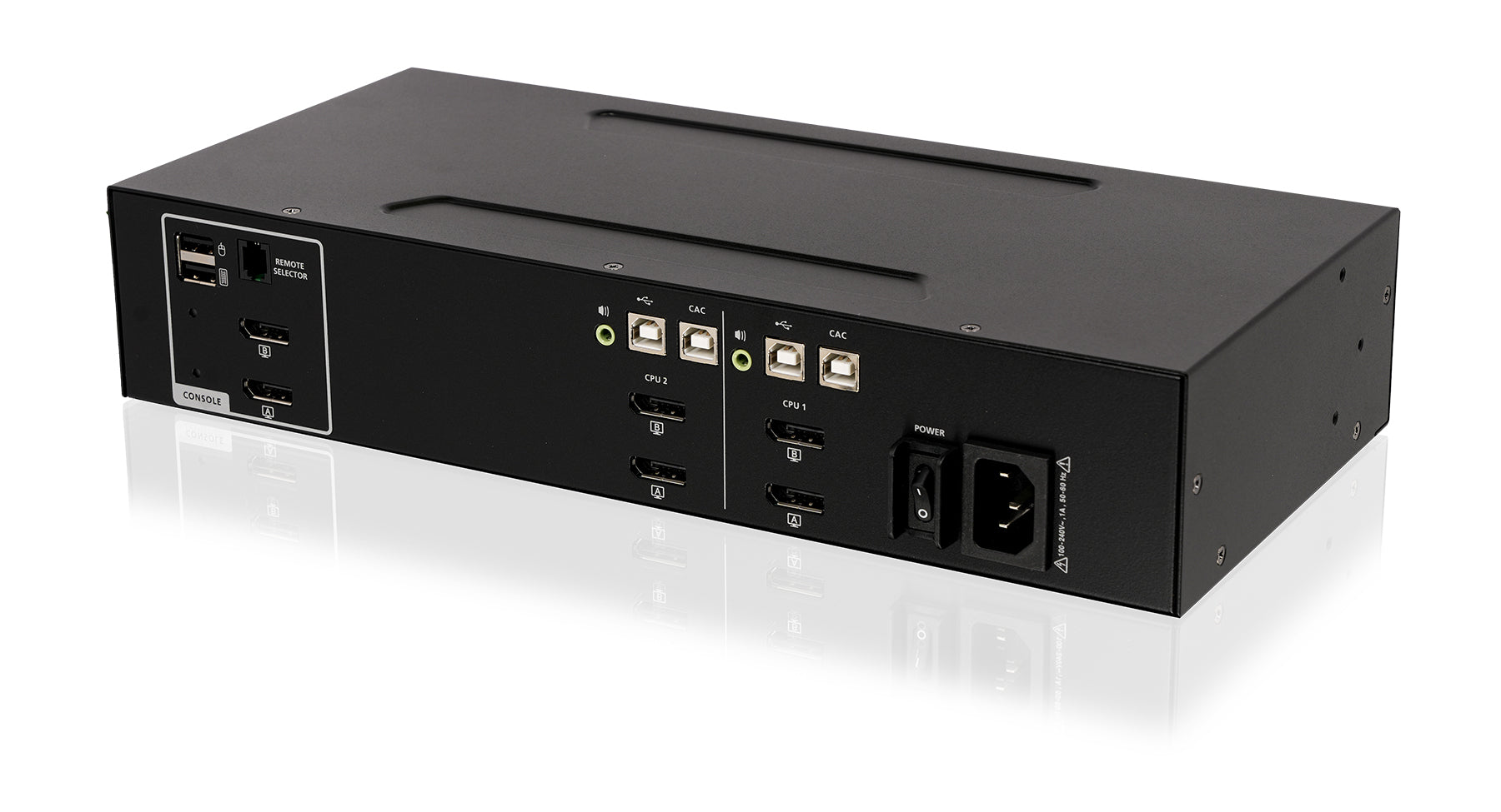 Universal 2-Port Dual View DisplayPort/HDMI Secure KVM Switch Kit w/Audio and CAC