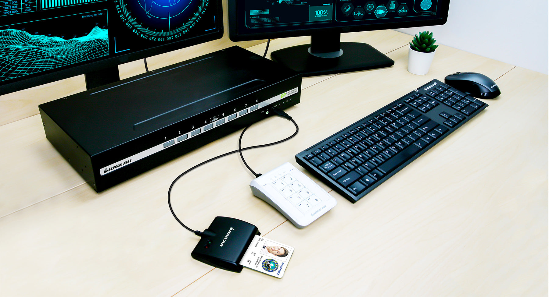 8-Port Dual View DisplayPort/HDMI Universal Secure KVM Switch w/Audio and CAC Support
