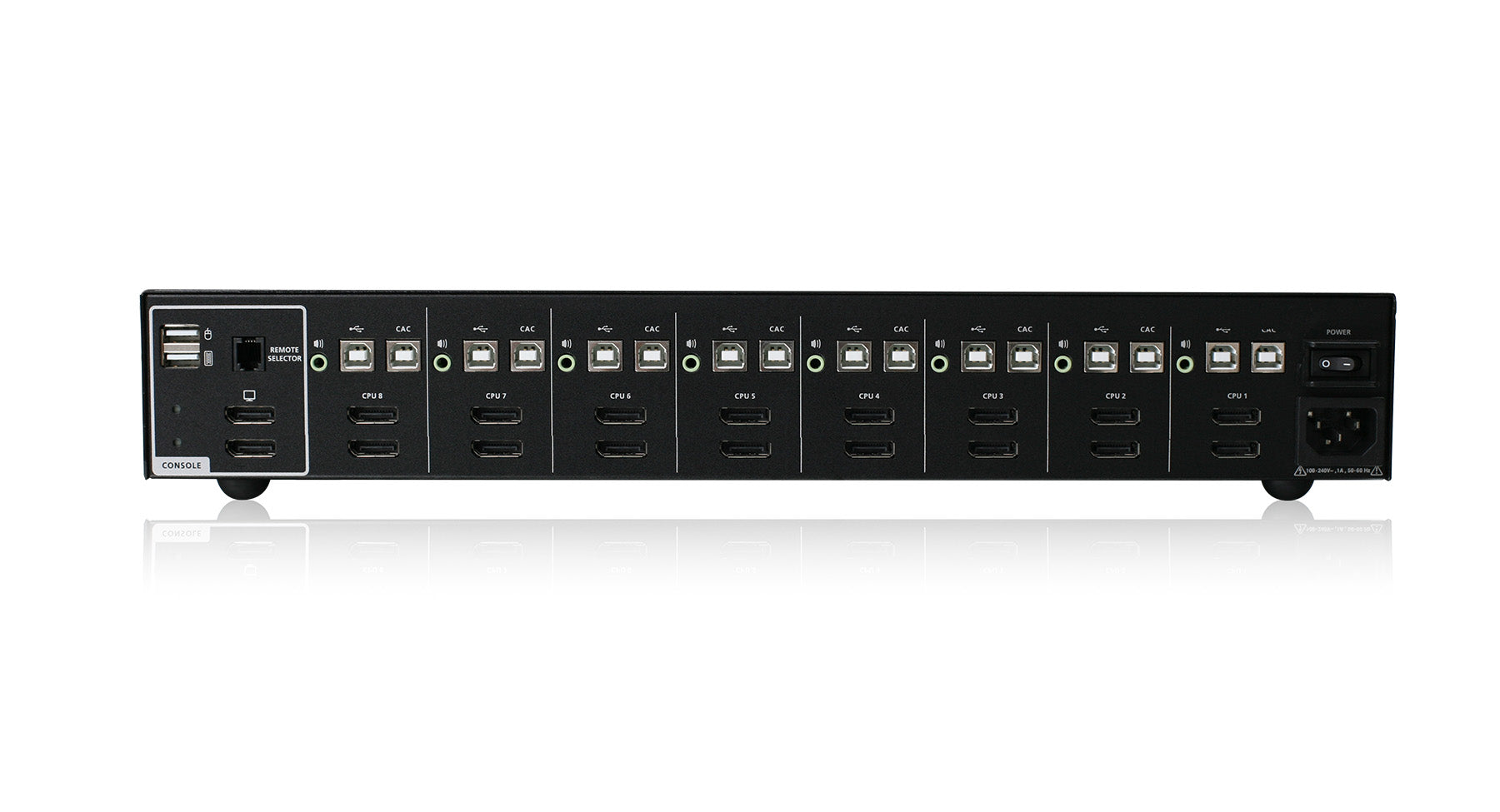 8-Port Dual View DisplayPort Secure KVM Switch W/ CAC and Audio