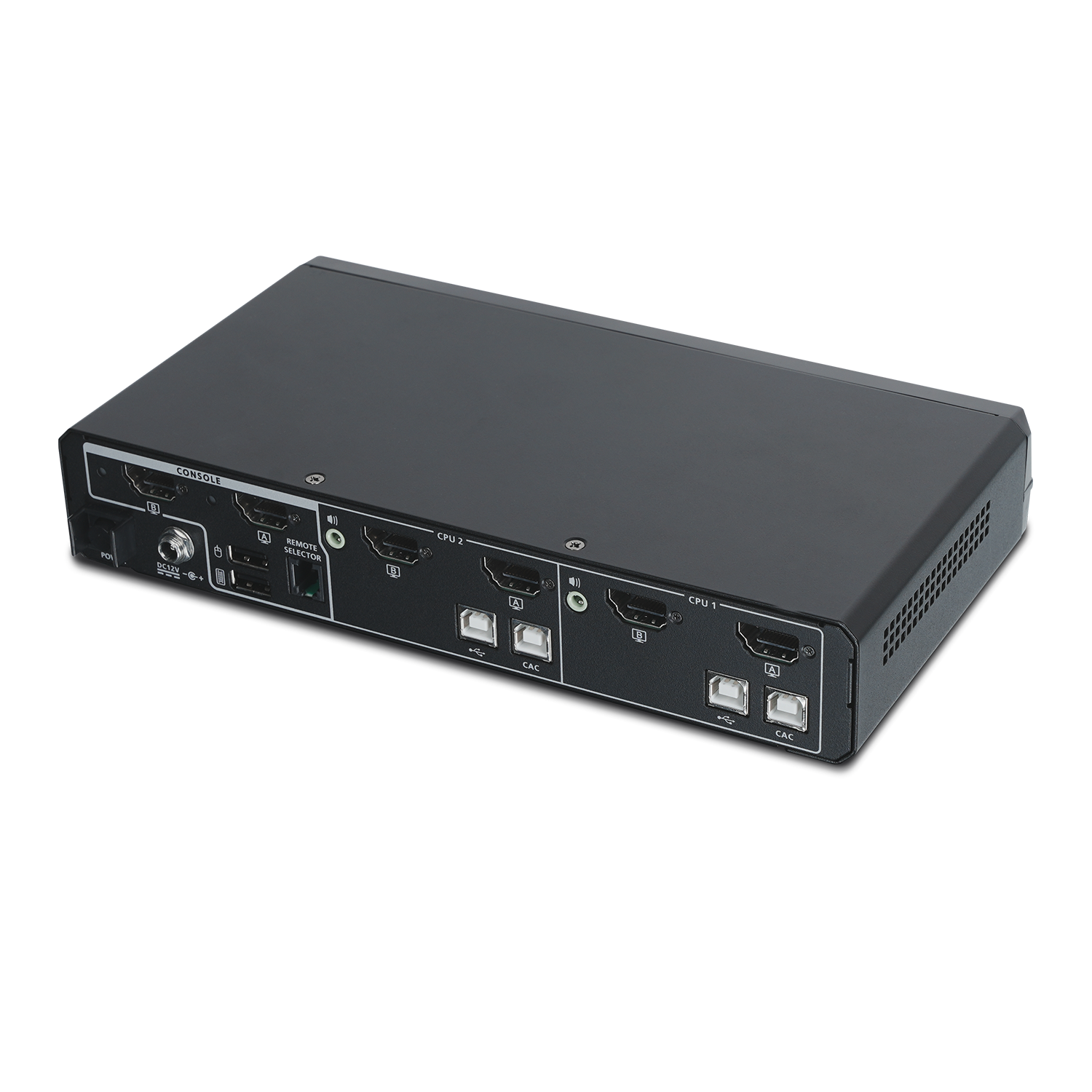 2-Port Dual View True Universal (DP/HDMI) Secure KVM Switch w/Audio and CAC Support