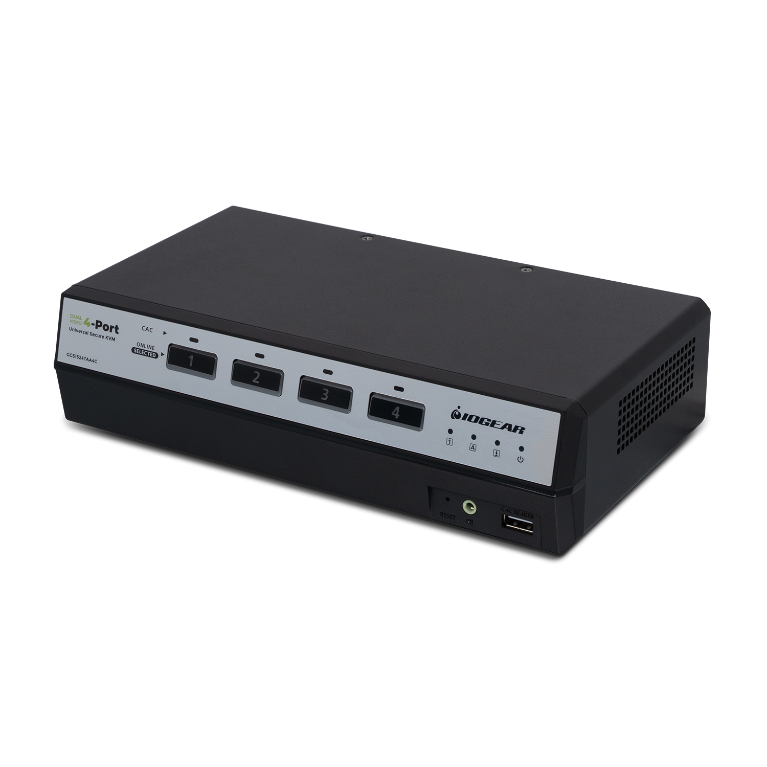 4-Port Dual View True Universal (DP/HDMI) Secure KVM Switch w/Audio and CAC Support