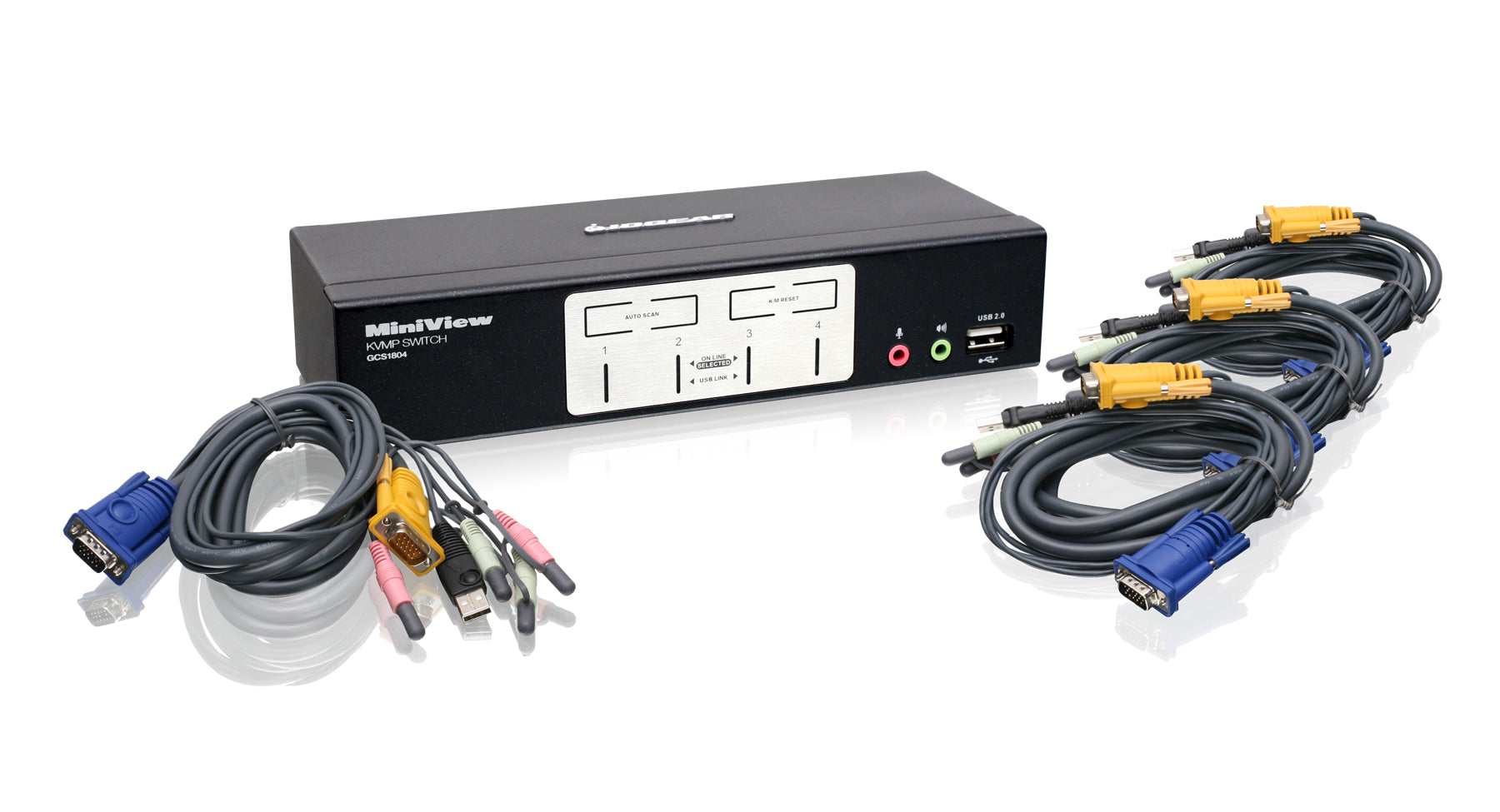4 Port KVMP Switch with USB 2.0 Hub and Audio