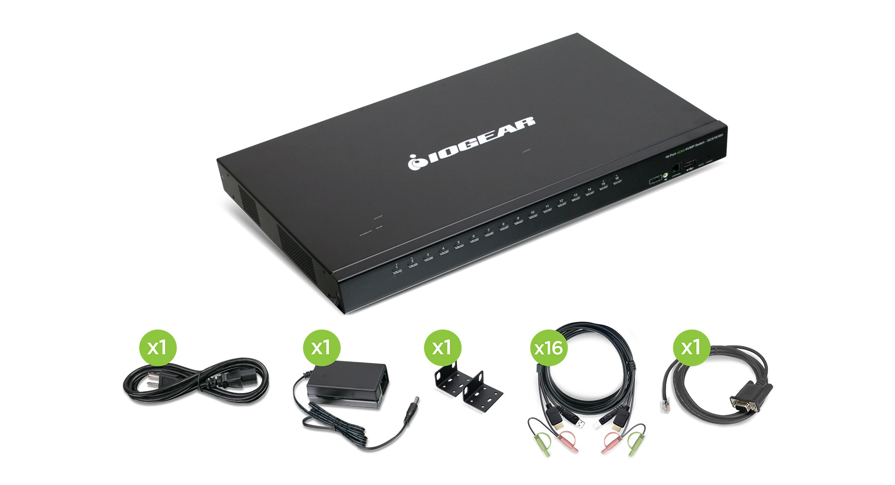 16-Port USB HDMI KVMP Switch with USB Cable Sets (TAA)