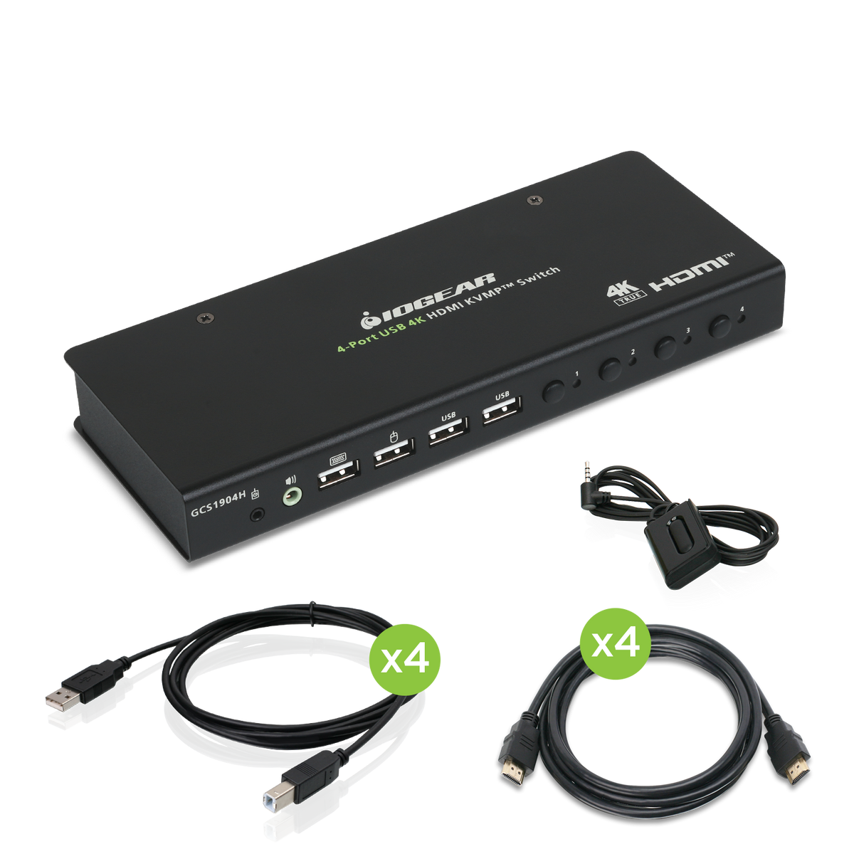 ELECOM KVM-U2P4 4ポート KVMオーディオ専用ケーブル4本完備 GCS1904H - IOGEAR 4-Port KVMP Switch with HDMI® connection USB 2.0