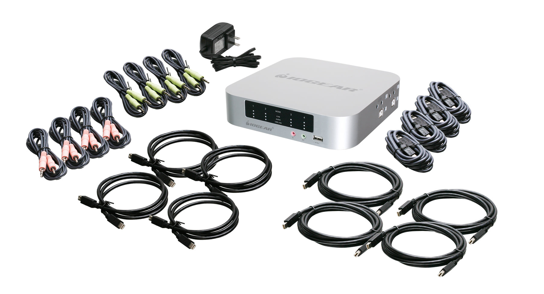 4-port DualView Mini DisplayPort KVMP Switch with Peripheral Sharing (TAA Compliant)