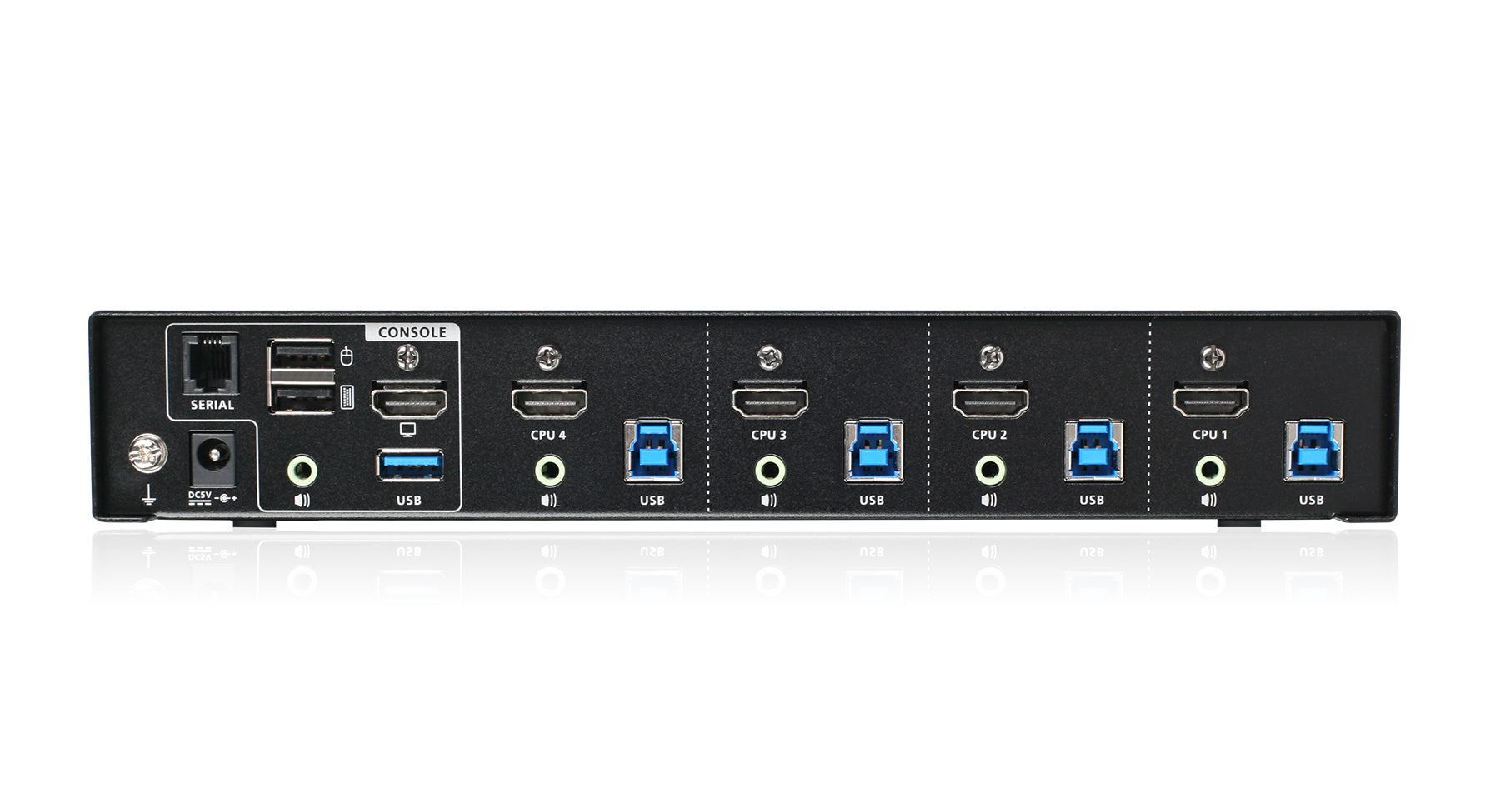 4-Port 4K KVMP Switch with HDMI Connection, USB 3.0 Hub, and Audio (TAA)