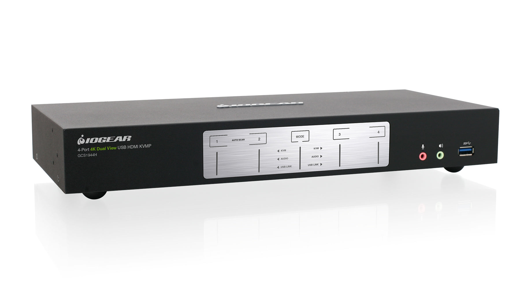 4-Port 4K Dual View KVMP Switch with HDMI Connection, USB 3.0 Hub, and Audio (TAA)