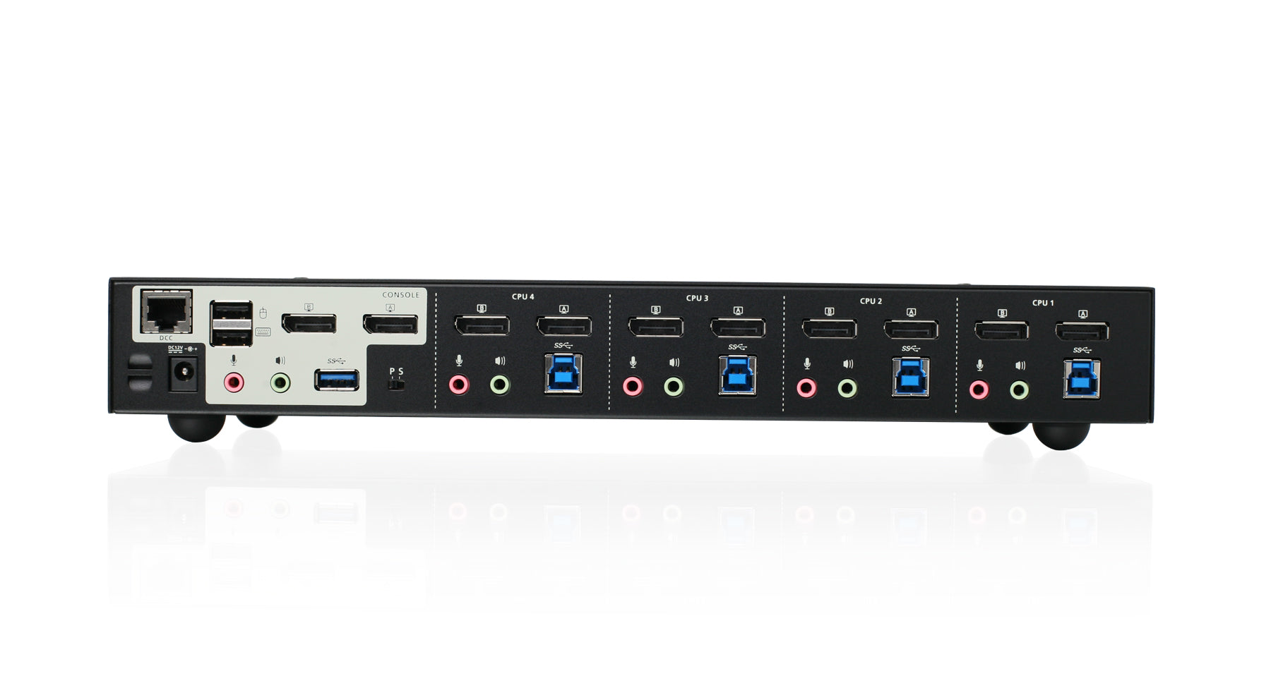 4-Port 4K Dual View DisplayPort KVMP with USB 3.0 Hub and Audio