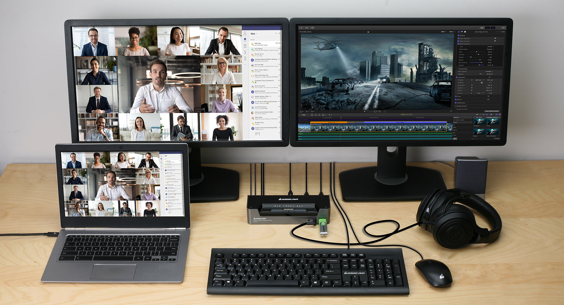 3-Port 4K USB-C and DisplayPort KVMP Switch with Power Delivery