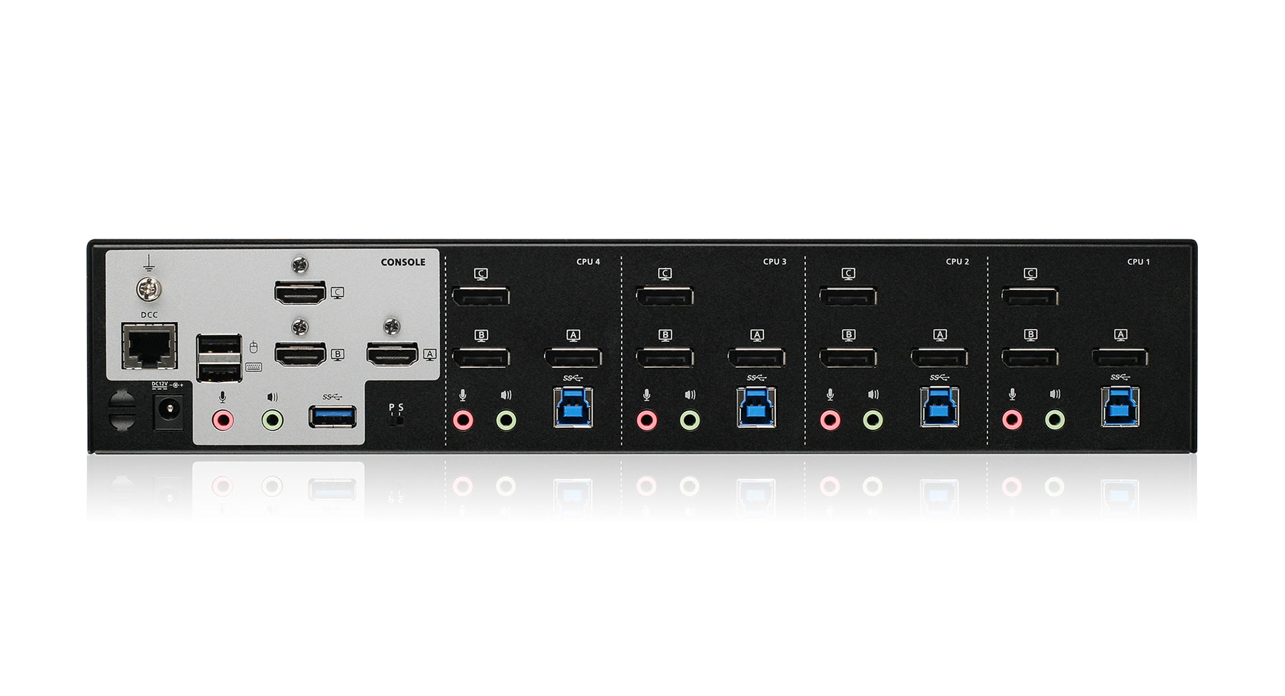 4-Port 4K Triple View DisplayPort KVMP Switch with USB 3.0 Hub