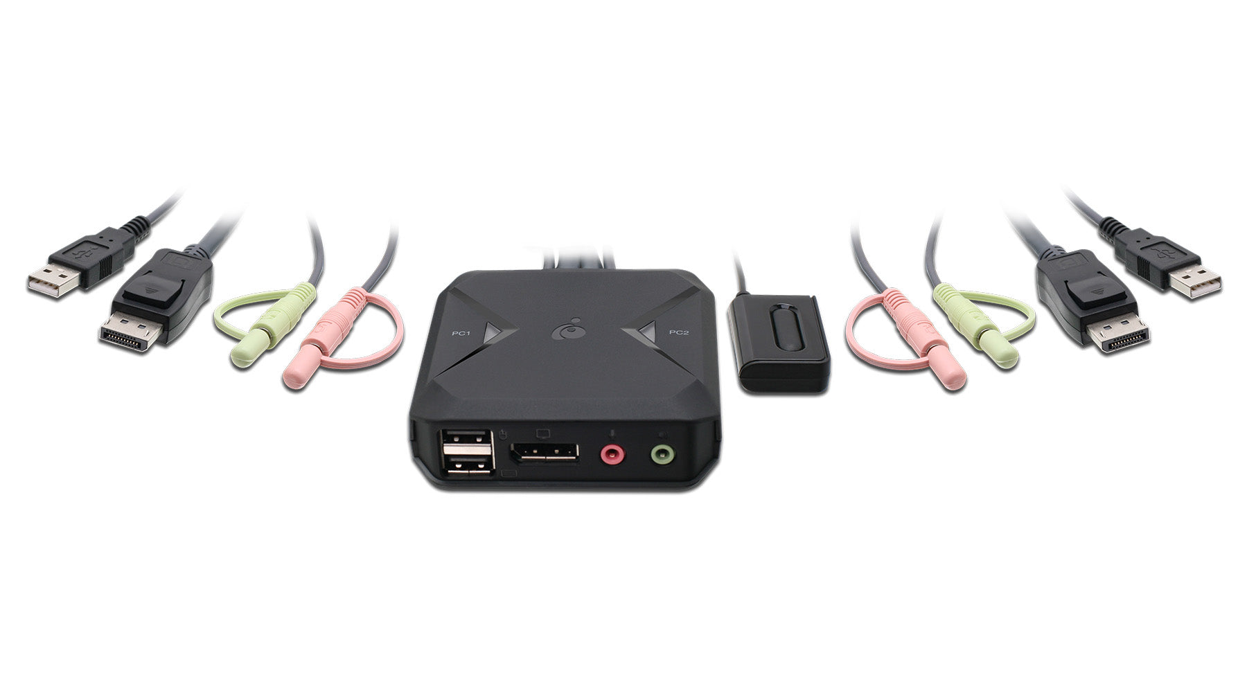 2-Port 4K USB DisplayPort Cable KVM Switch