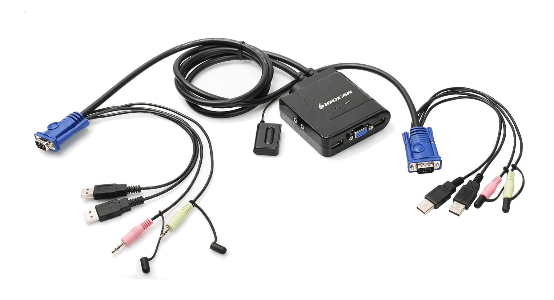 2-Port USB VGA Cable KVM with Mini DisplayPort Adapters