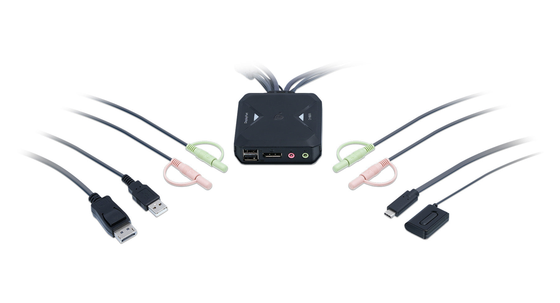 2-Port 4K Hybrid KVM Switch with DisplayPort, USB-C and Audio