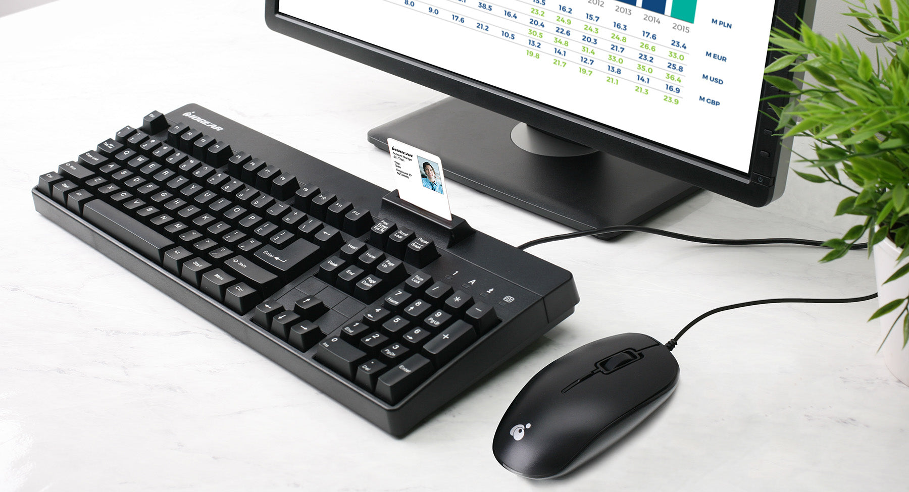TAA-Compliant 104-Key Keyboard & 3-Button Mouse with Built-in CAC Reader