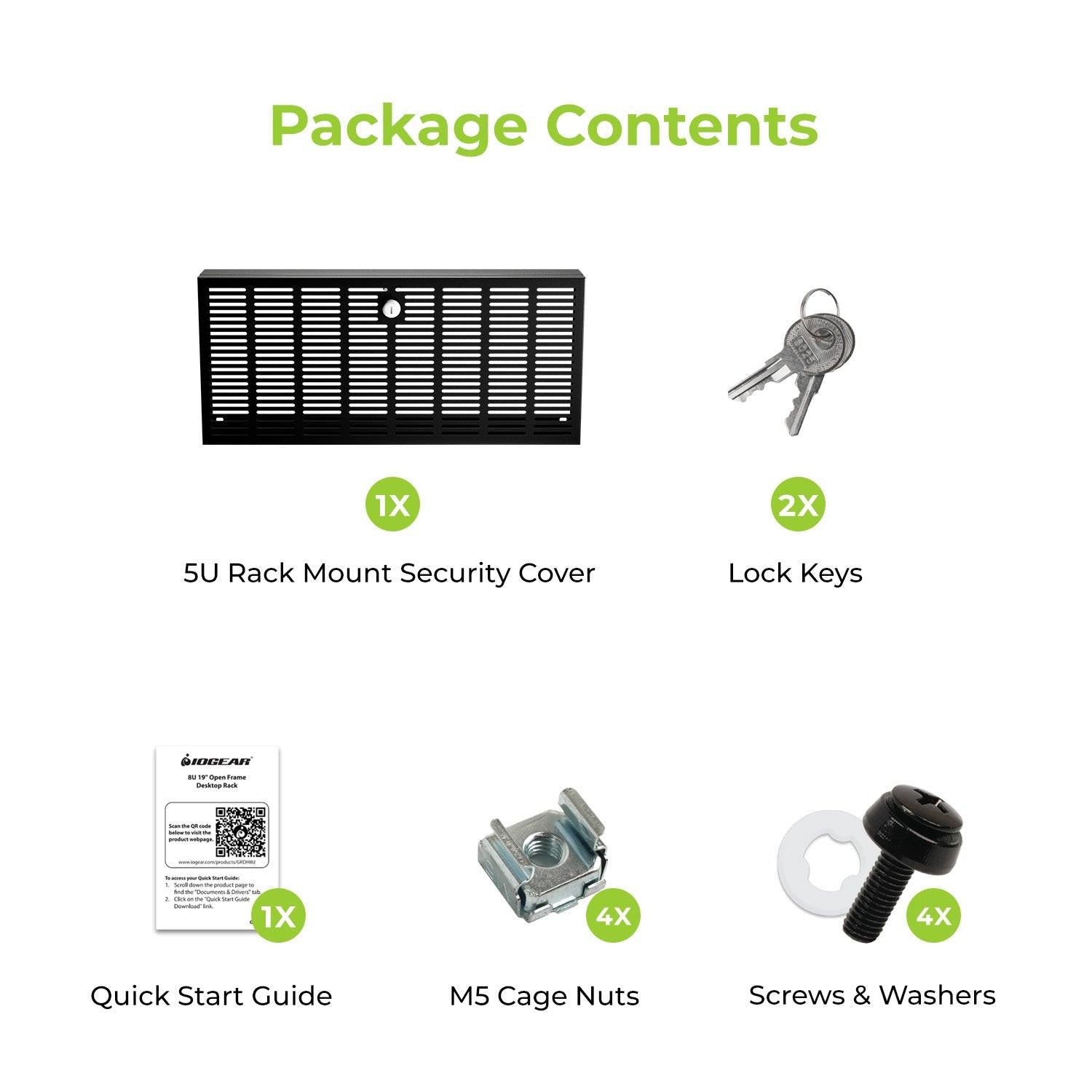 5U 19" Hinged Locking Security Panel.