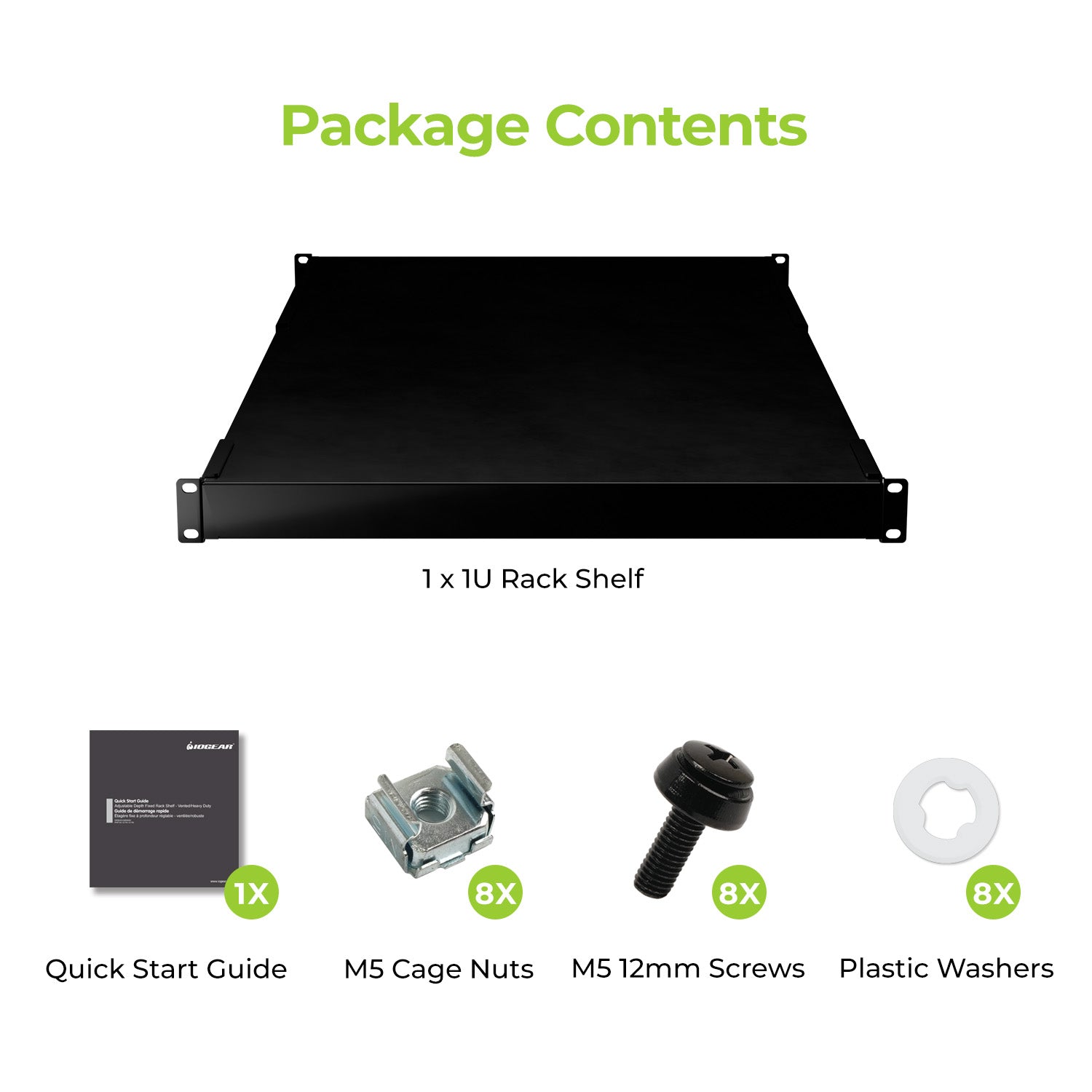 Adjustable Depth Heavy Duty Fixed Rack Shelf
