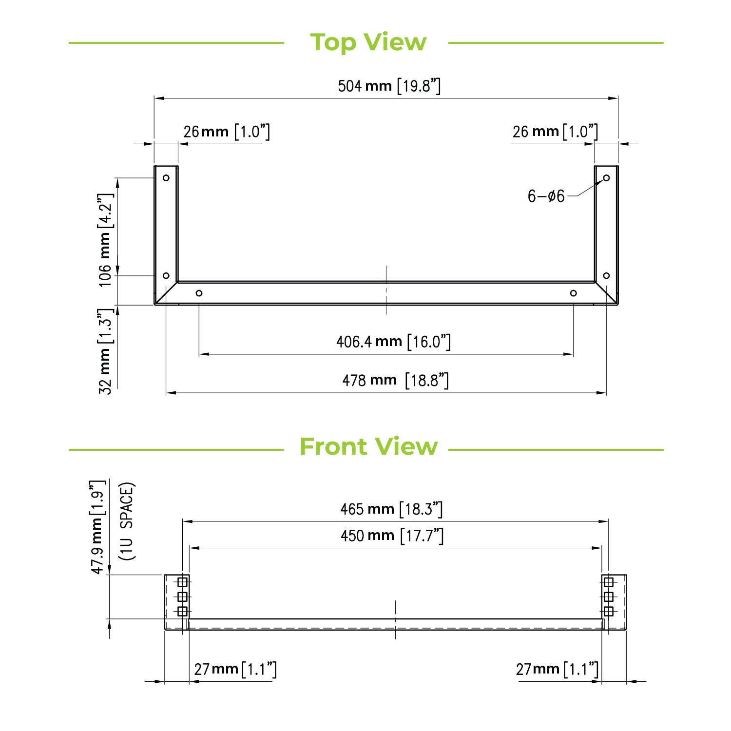 1U 19" Deep Vertical Wall Mount Server Rack