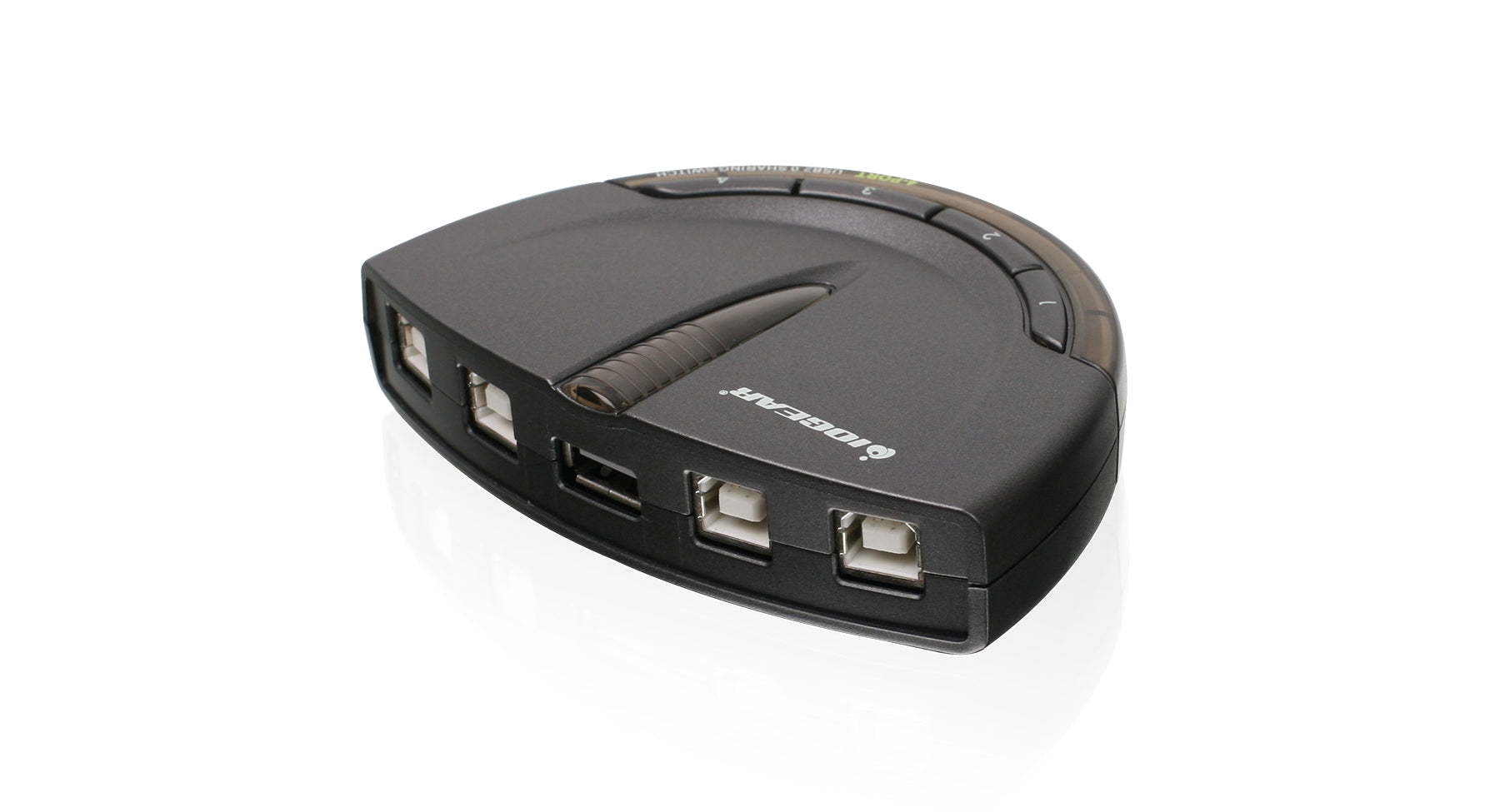 4-Port USB 2.0 Printer Switch with USB-A to USB-C adapter kit