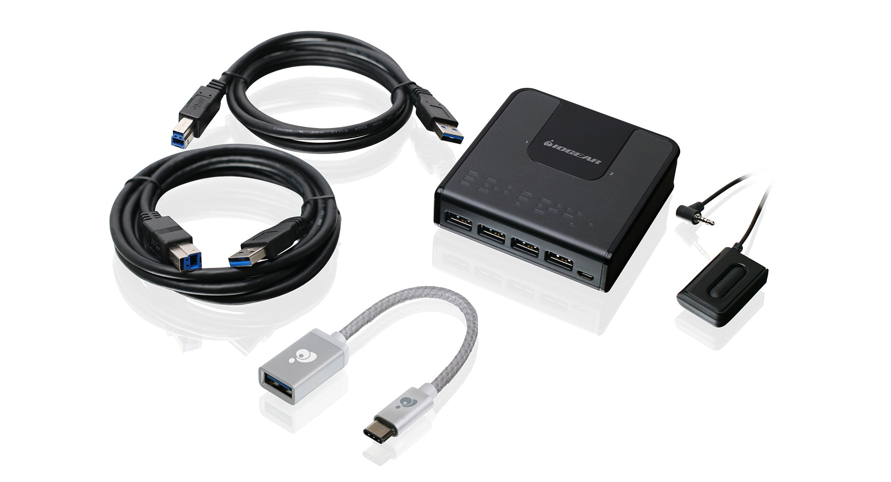 2x4 USB 3.0 Peripheral Sharing Switch with USB-C Adapter