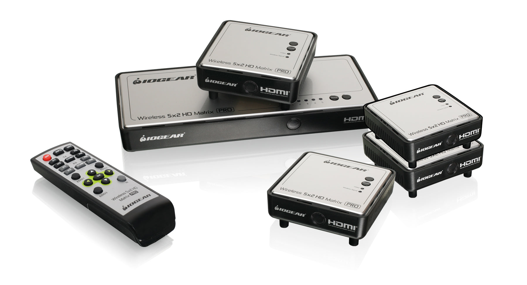 Long-Range Wireless Video 5x2 Matrix PRO with 4 Receivers (TAA)
