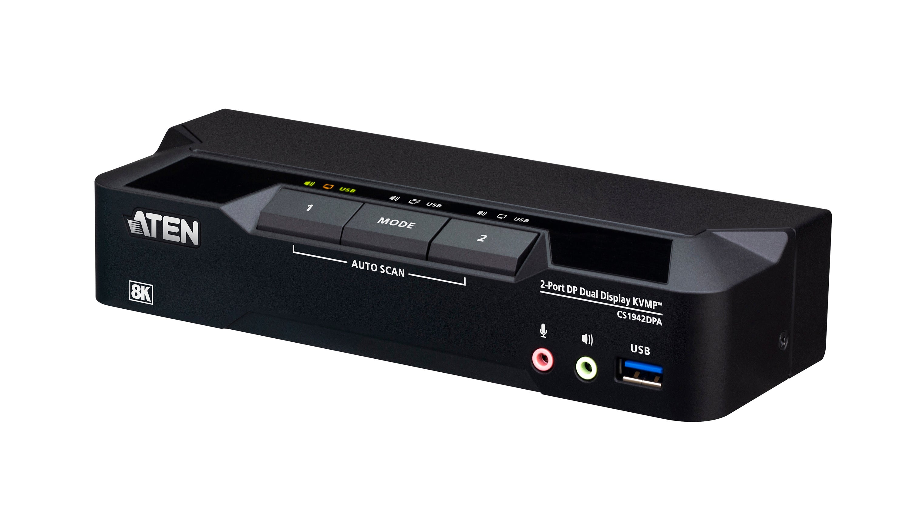 2-Port USB 3.0 8K DisplayPort Dual-Display KVMP™ Switch