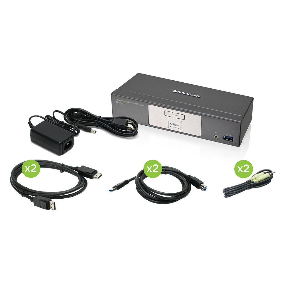 2-Port DisplayPort KVMP Switch with USB 3.0 Hub (TAA Compliant)