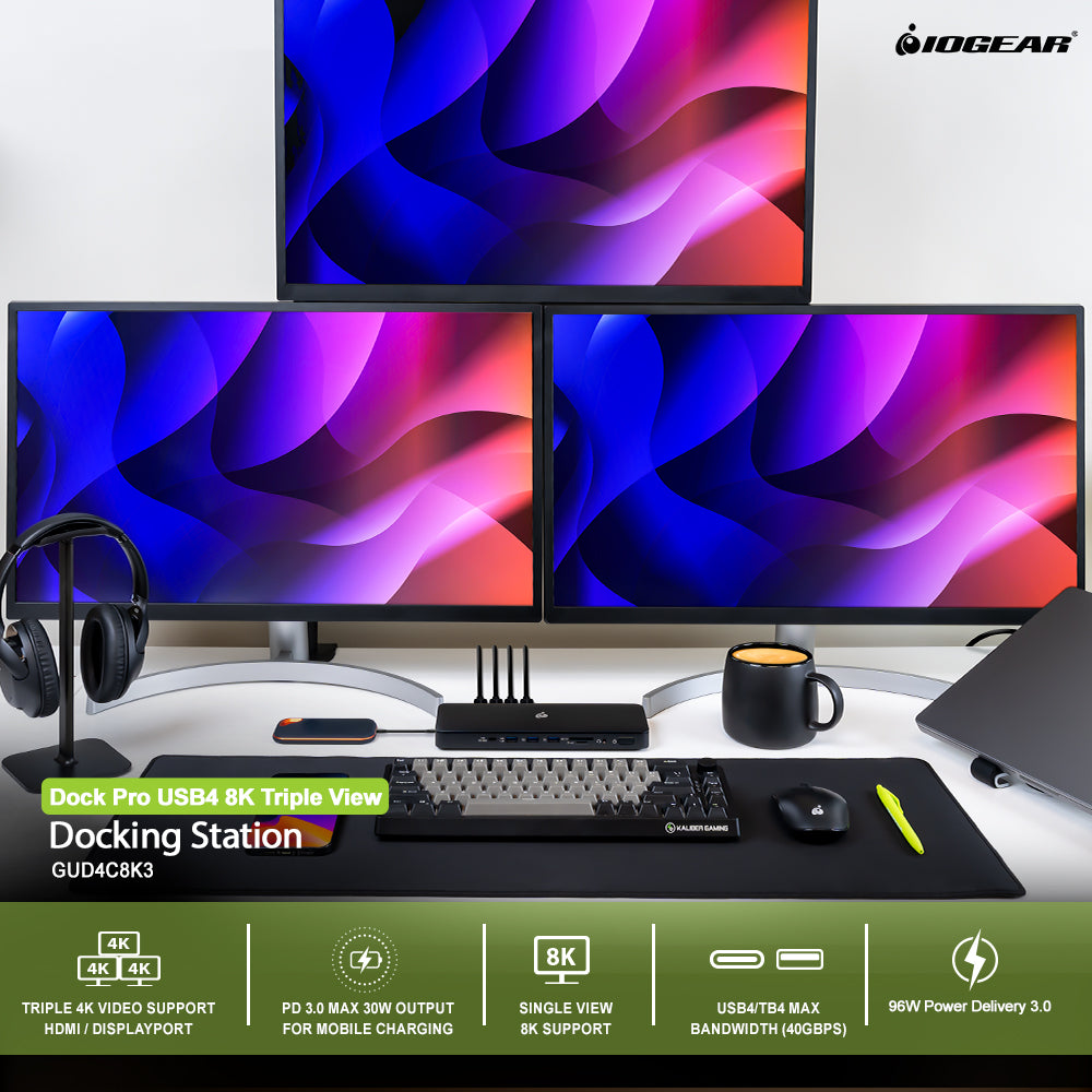 Dock Pro USB4 8K Triple View Docking Station