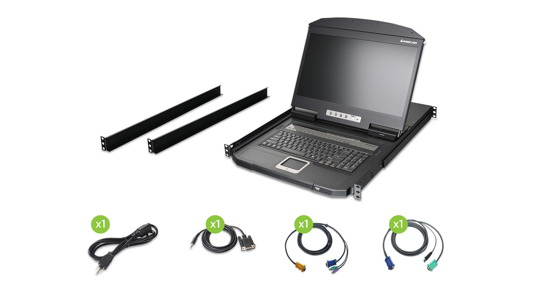 18.5" Widescreen Short Depth 16-port LCD KVM Switch (TAA Compliant)