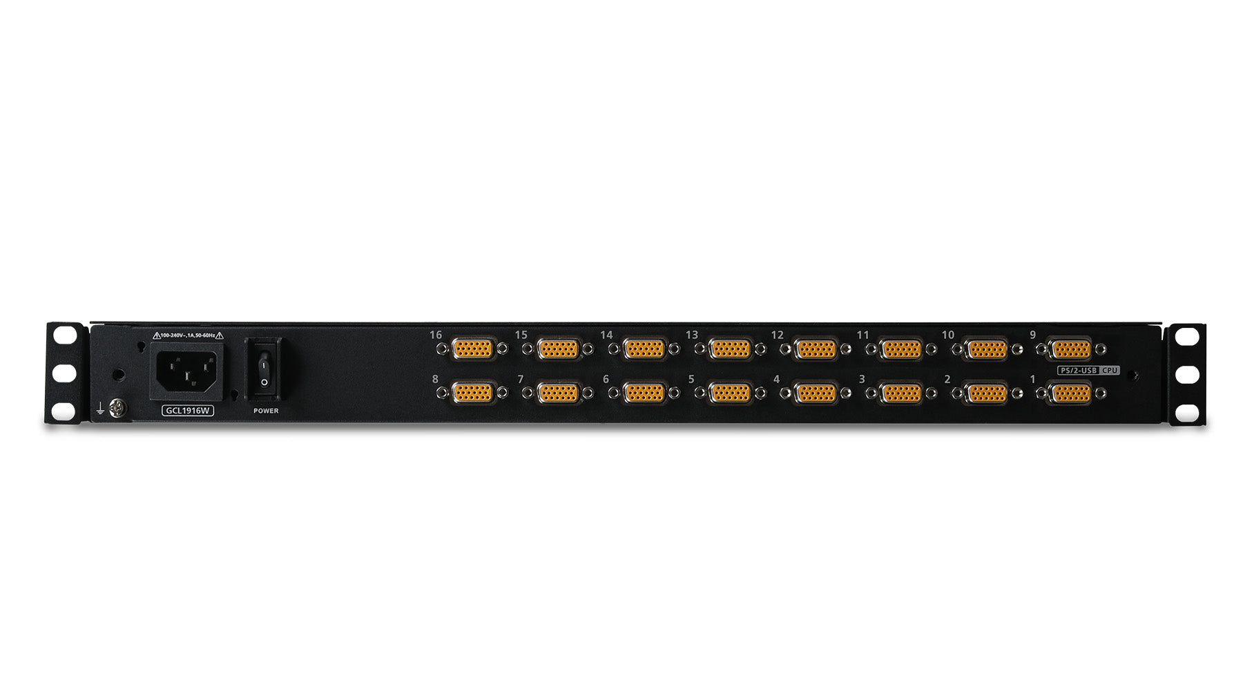 18.5" Widescreen Short Depth 16-port LCD KVM Switch (TAA Compliant)