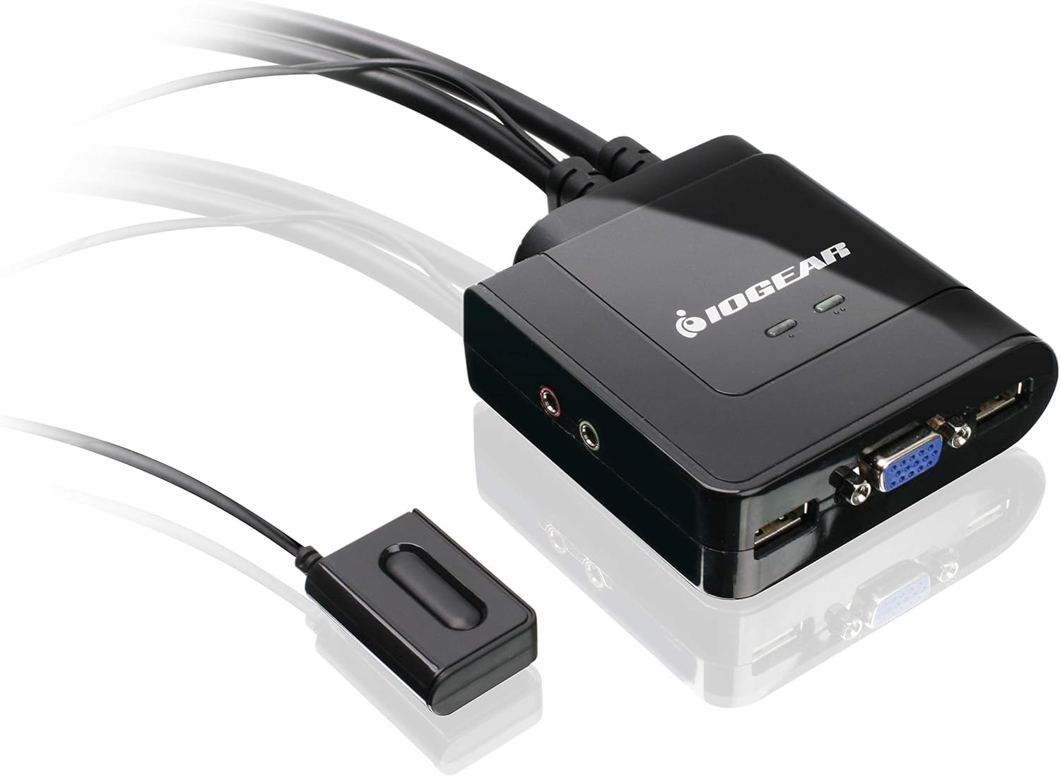 2-Port USB Cable KVM Switch with Audio and Mic