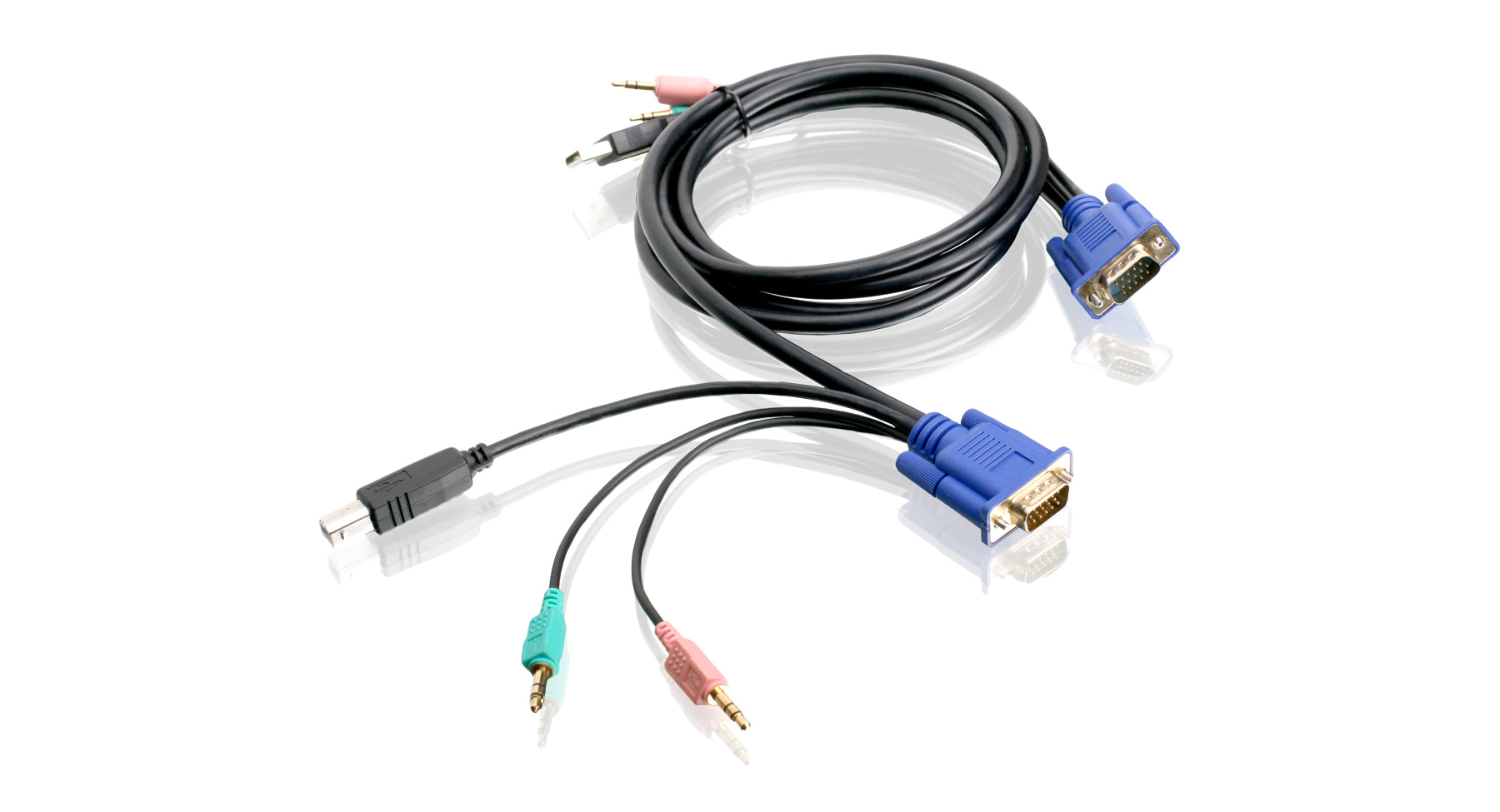 6 ft. USB VGA KVM Cable with Speaker and Mic