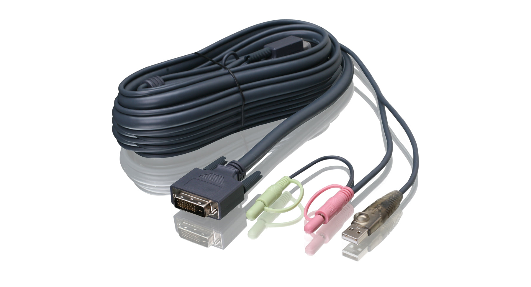 16 ft. Dual-Link DVI KVM Cable, USB and Audio/Mic, TAA Compliant