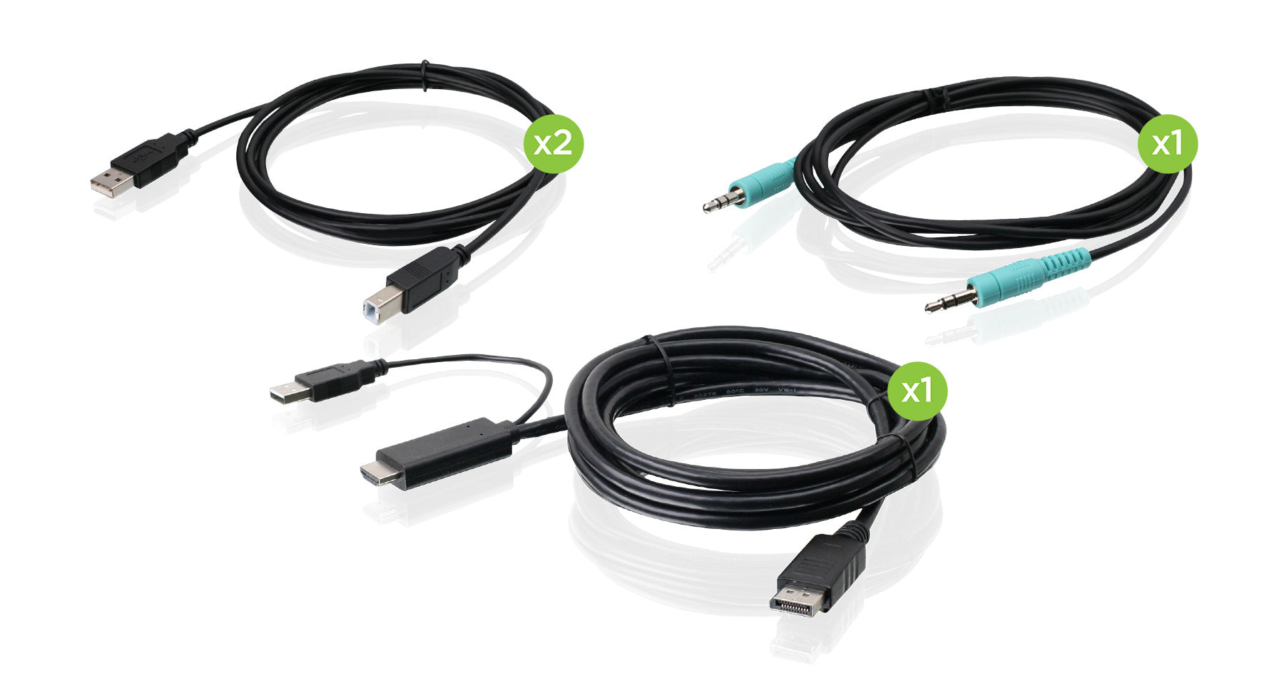 6 ft. 4K Single View HDMI to DisplayPort, USB KVM Cable Kit with Audio