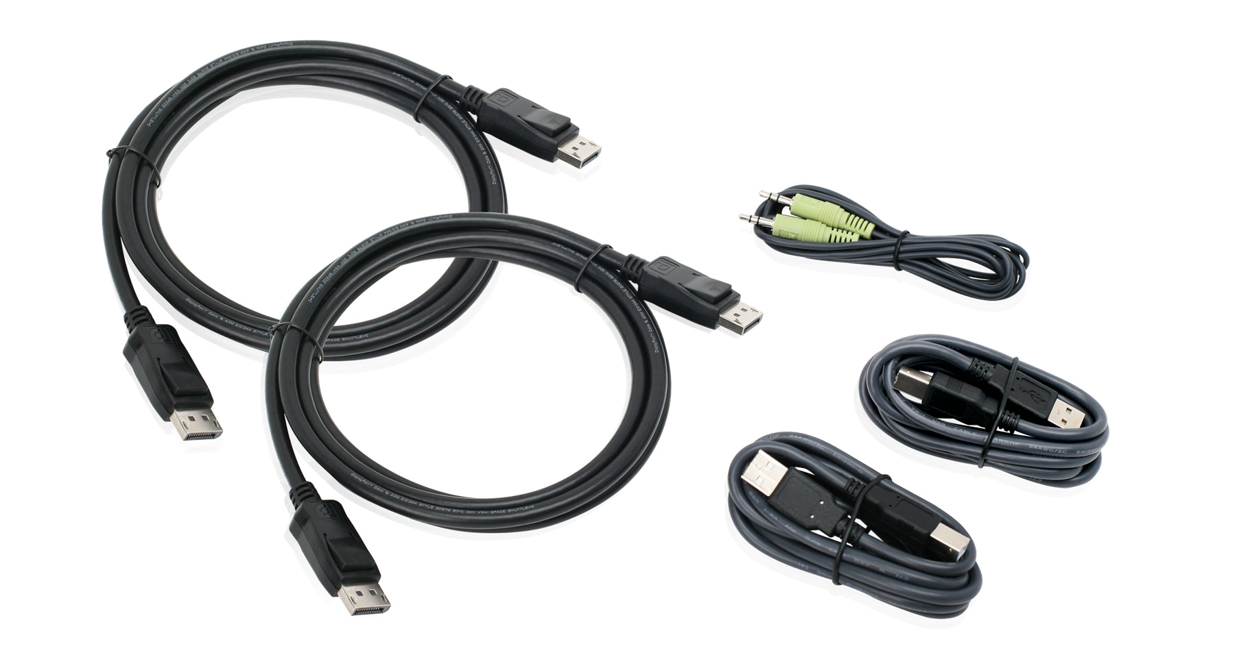 6 ft. Dual View DisplayPort, USB KVM Cable Kit with Audio (TAA)