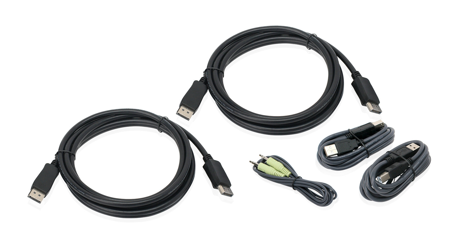10 ft. Dual View DisplayPort, USB KVM Cable Kit with Audio (TAA)