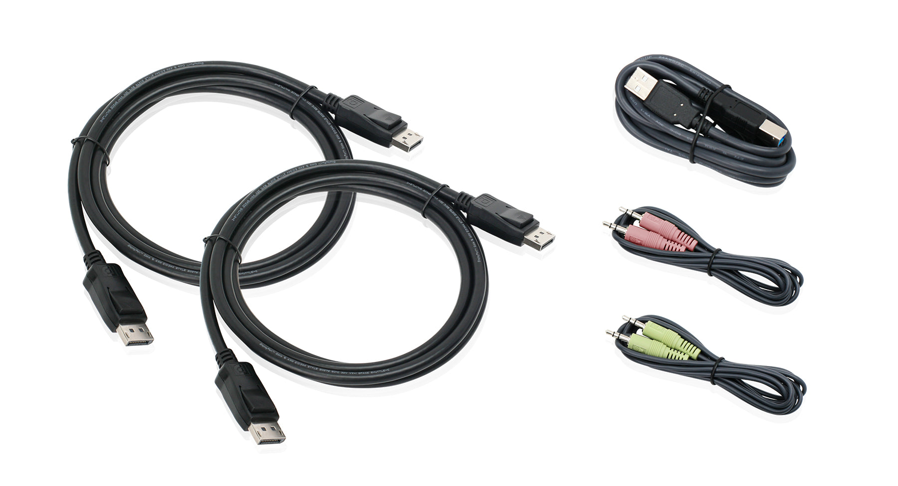 Dual View DisplayPort Cable KVM Set with USB and Audio (TAA)